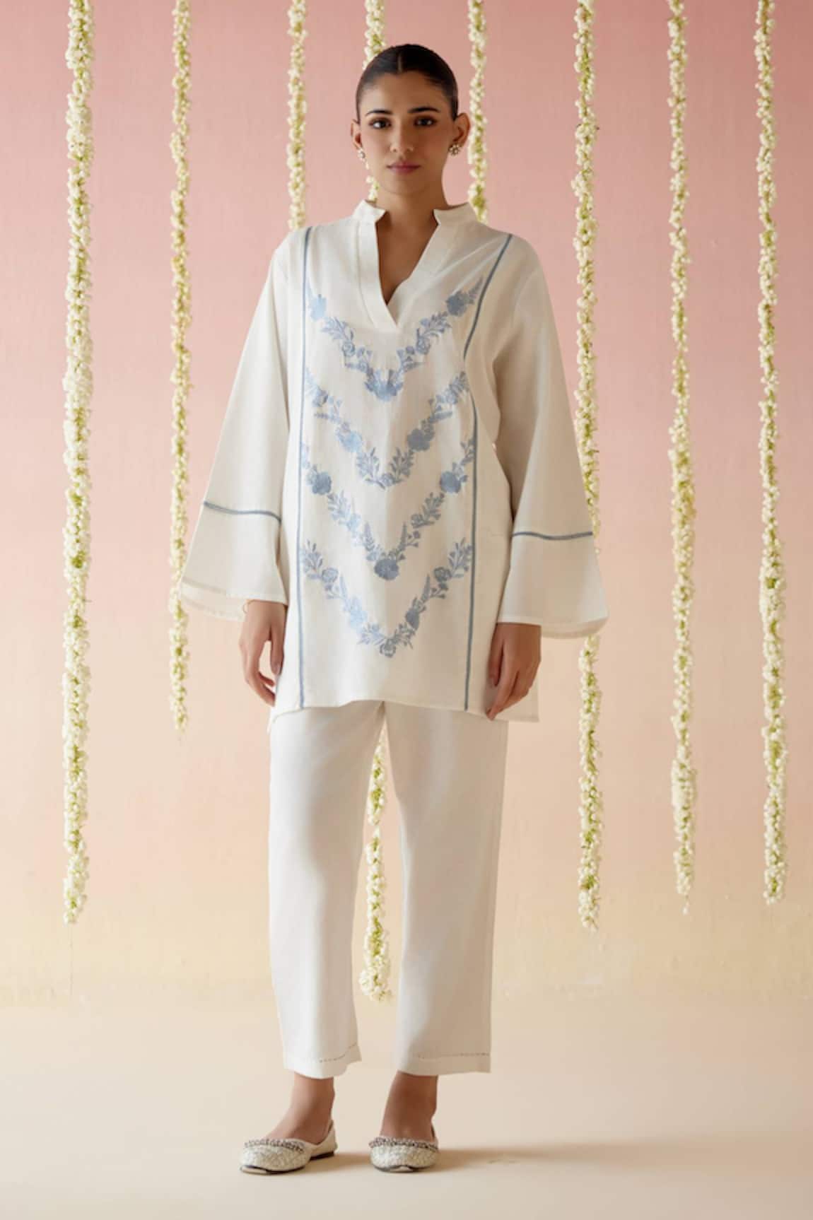 Nero India Floral Embroidered Tunic Set