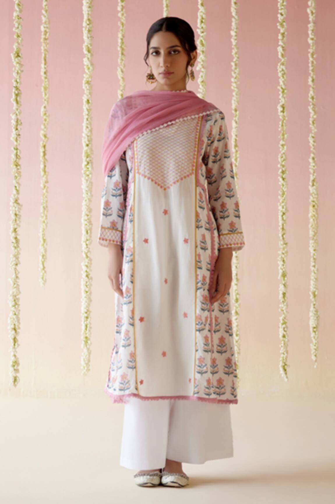 Nero India Floral Block Print Kurta & Pant Set