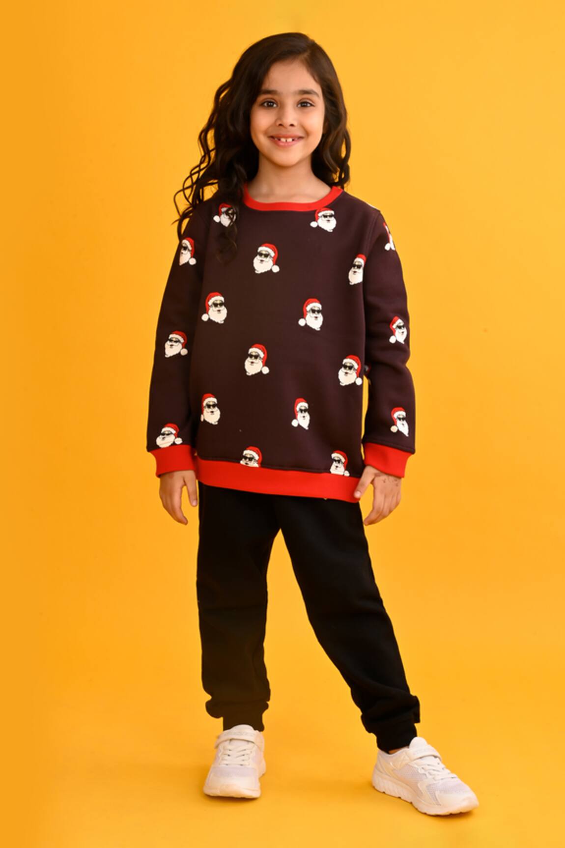 Anthrilo Santa Claus Print Sweatshirt & Joggers Set 
