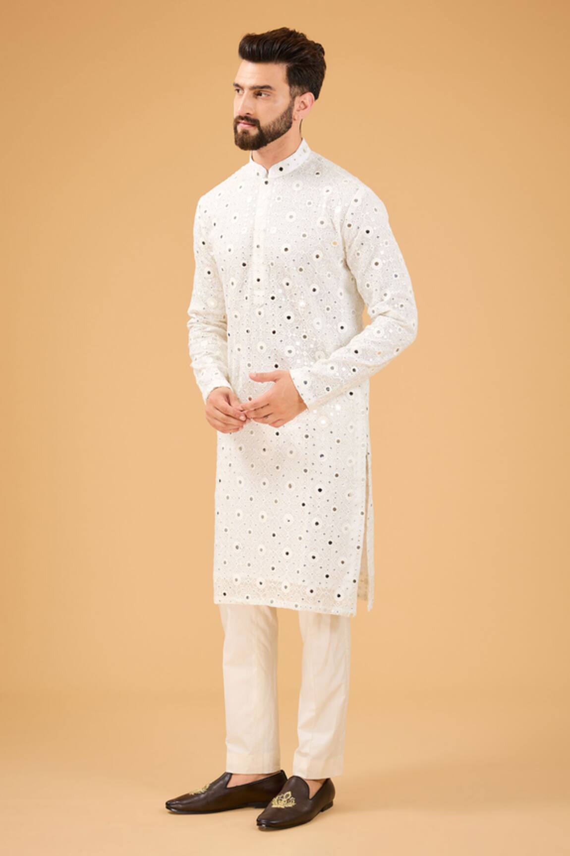 Kasbah Mirror Thread Embroidered Kurta 