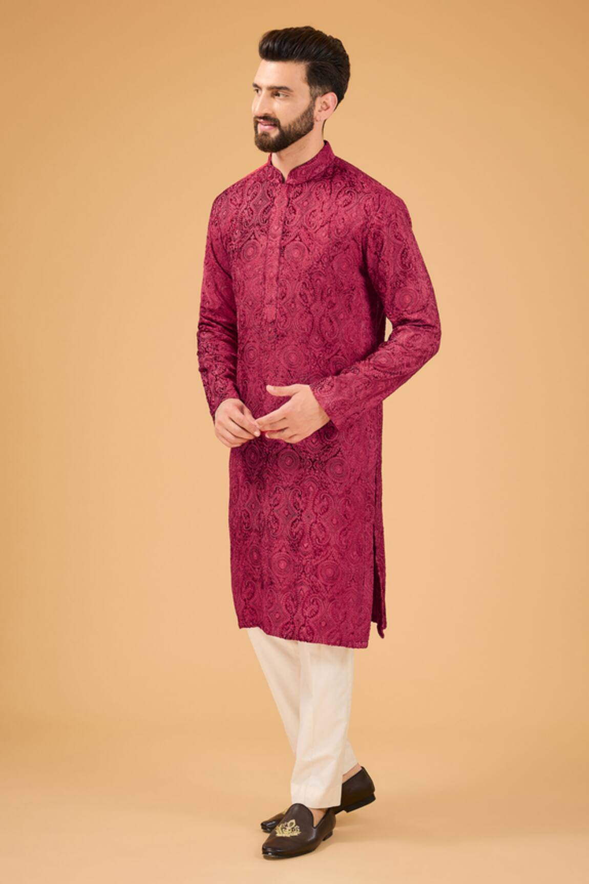 Kasbah Kashmiri Embroidered Velvet Kurta 