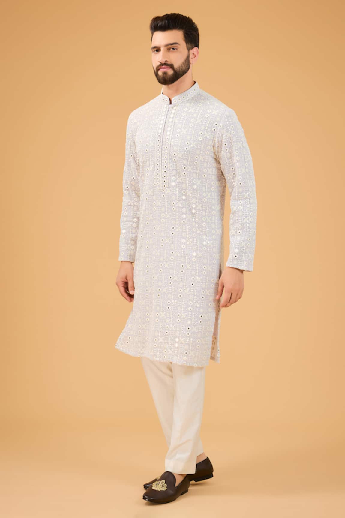 Kasbah Straight Mirror Embroidered Kurta 
