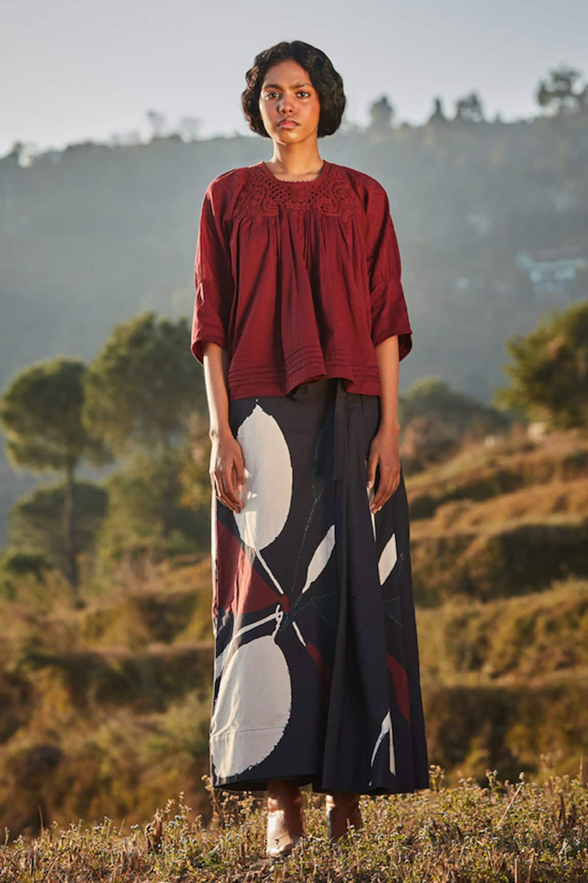 Kharakapas Multi Color Abstract Petal Print Pant 