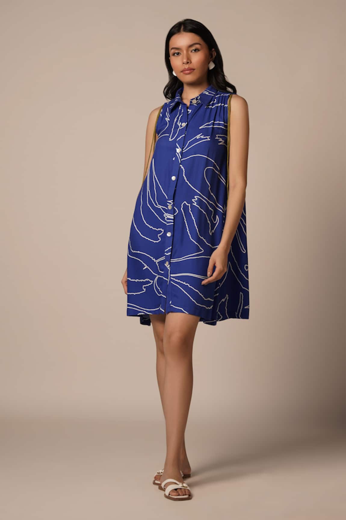 Advait Galaxy Print Collared Short Dress 