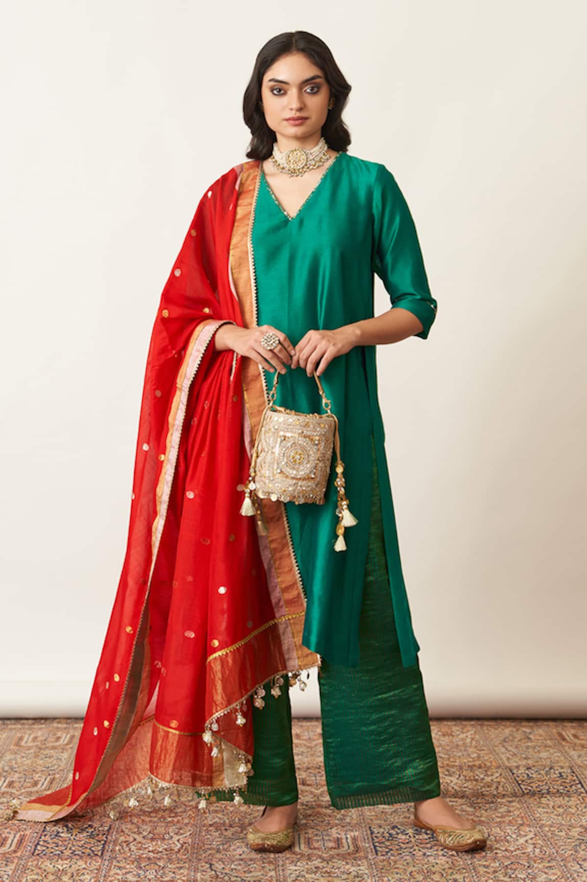 Vaaya Emerald Green Kurta Set