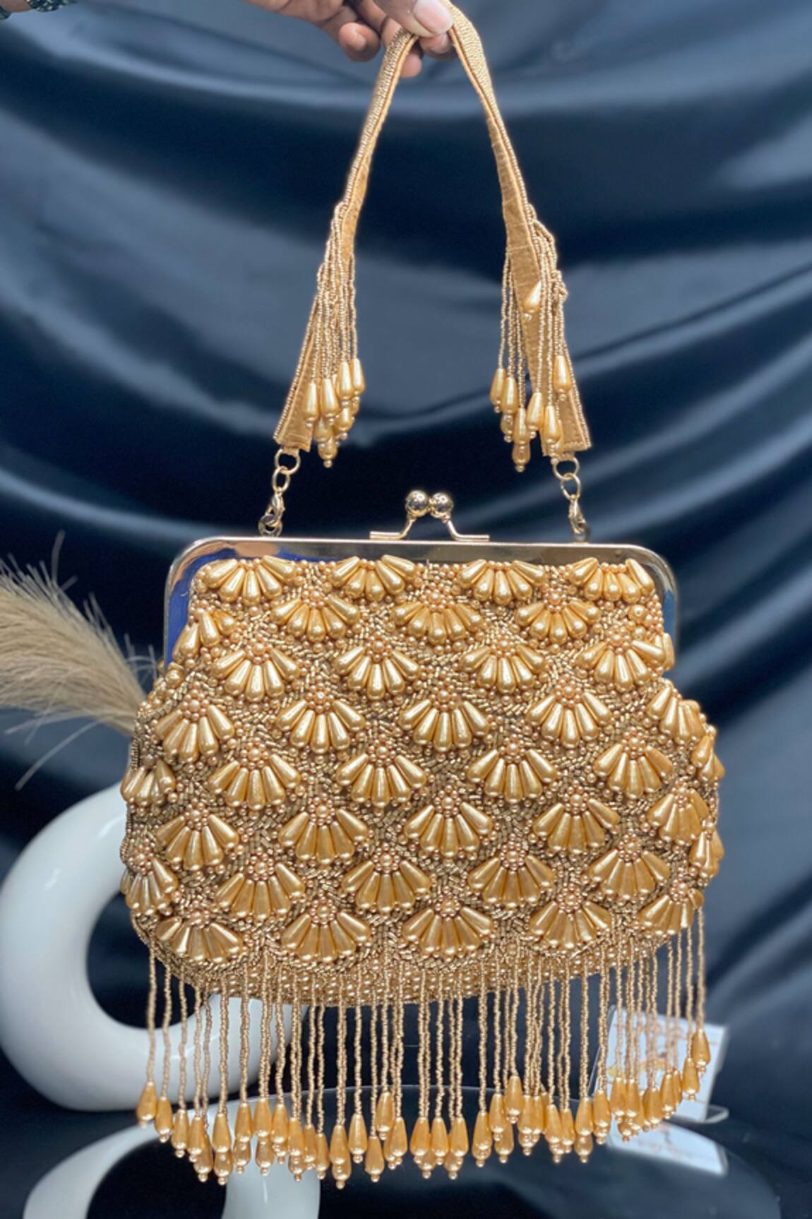 Kainiche By Mehak Floret Embellished Clutch Bag 