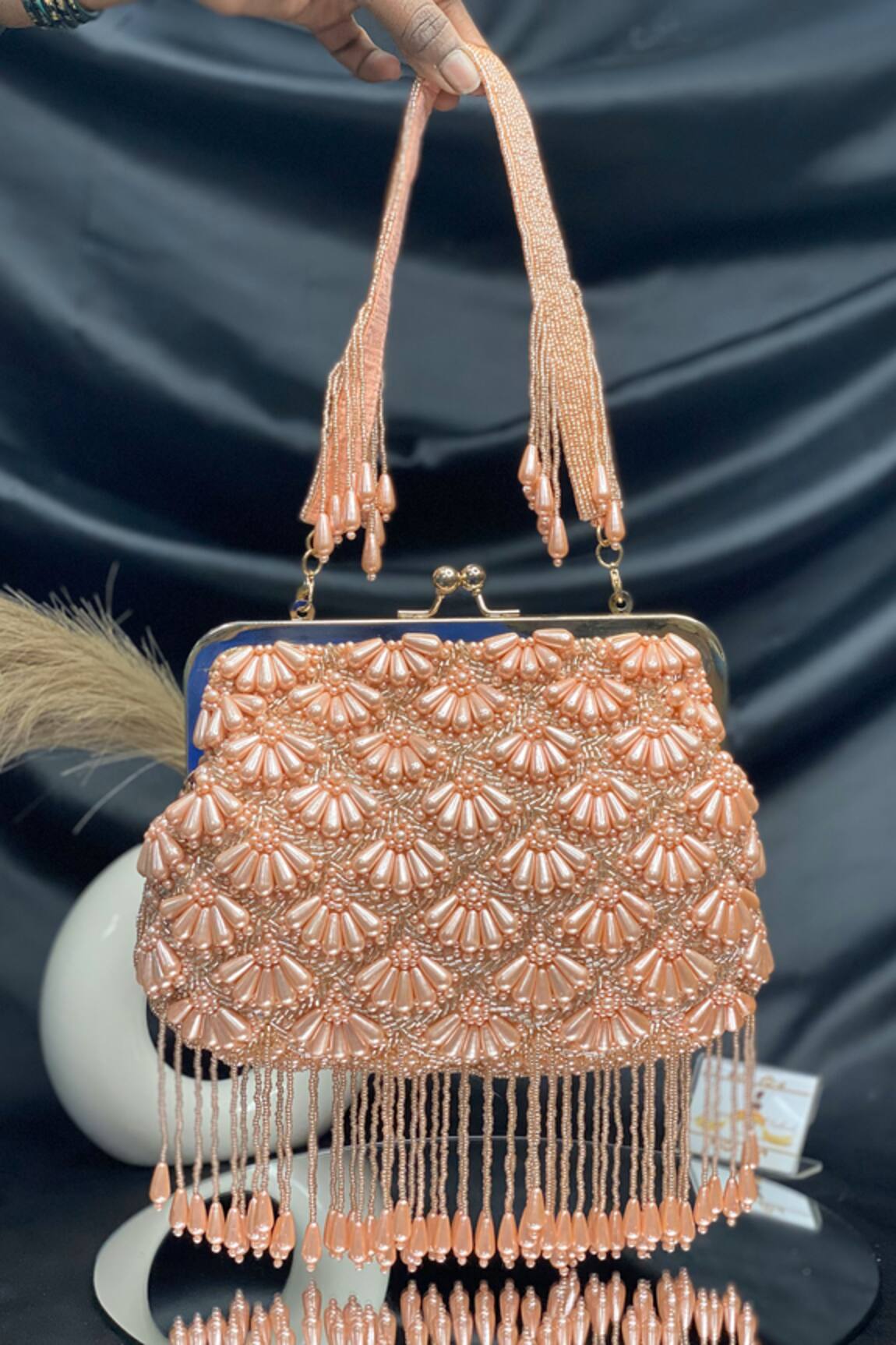 Kainiche By Mehak Blossom Embellished Clutch Bag 