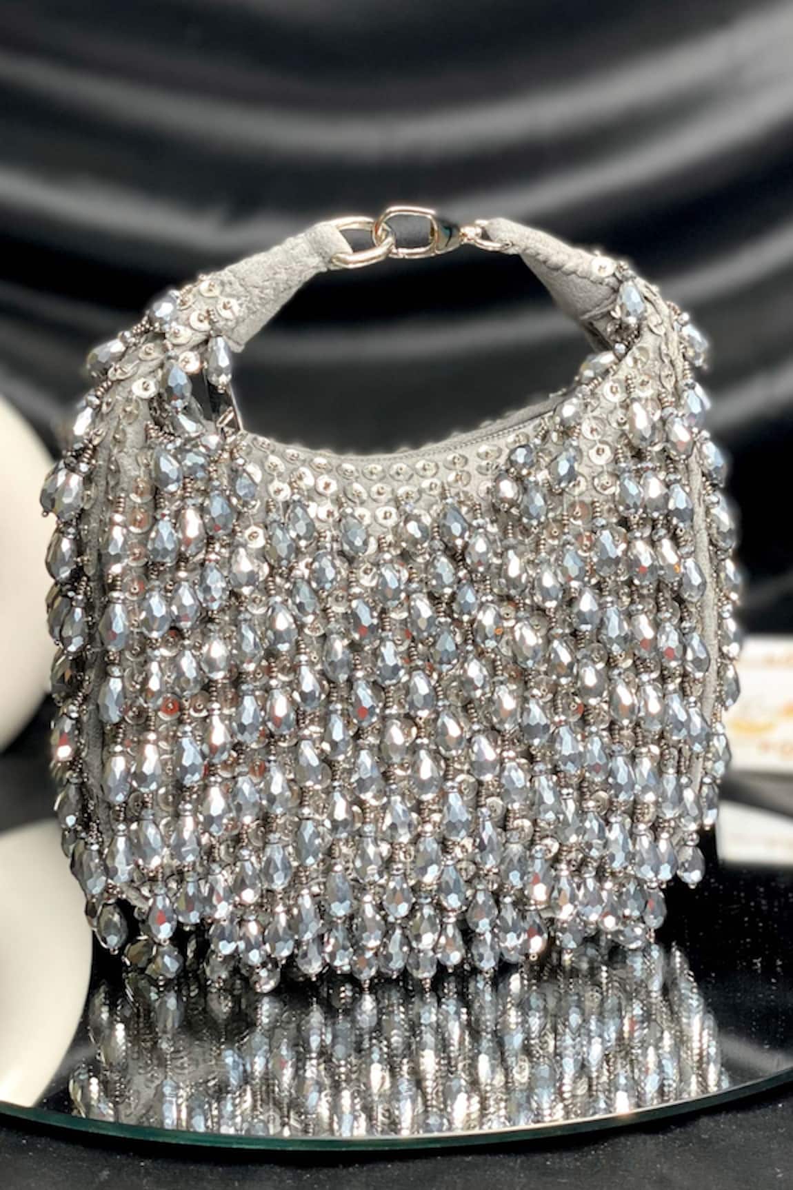 Kainiche By Mehak Crystal & Sequin Embellished Handbag 