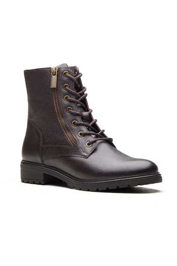 Dang Shoes Brown Textured Leather Ankle Boots 