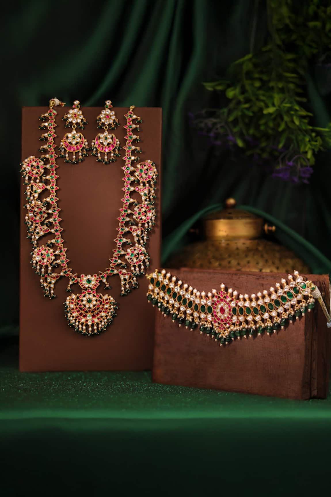Riana Jewellery Chand Noor Kundan Pearl Jewellery Set 