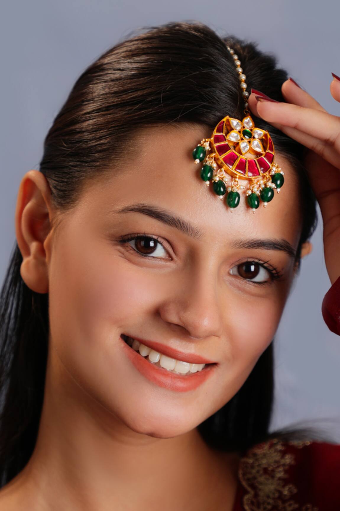 Riana Jewellery Floral Half Moon Maangtikka 