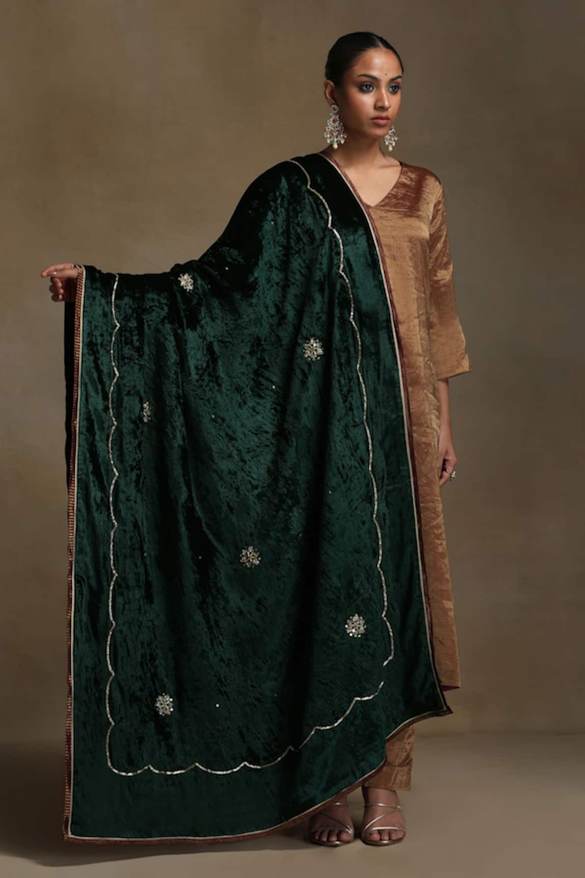 Weaver Story Floral Hand Embroidered Dushala 