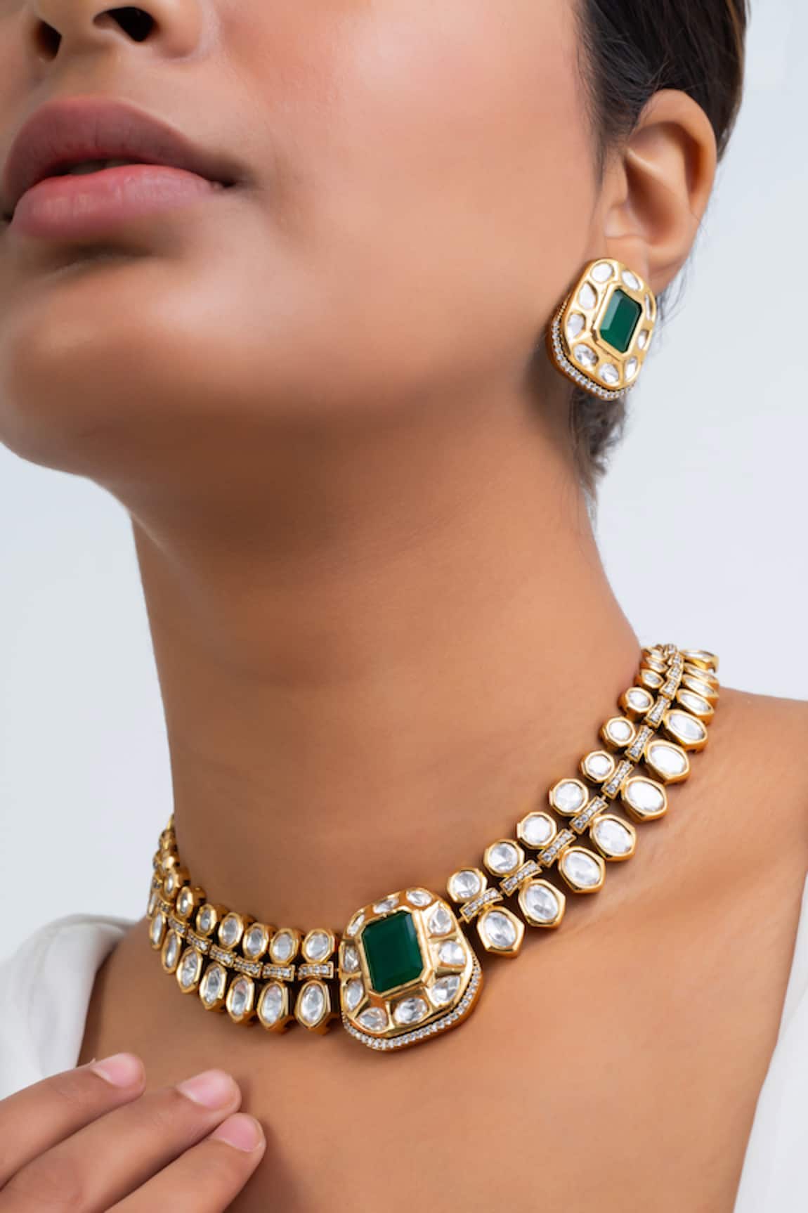 Zevar King Antique Gold Plated Choker Set 