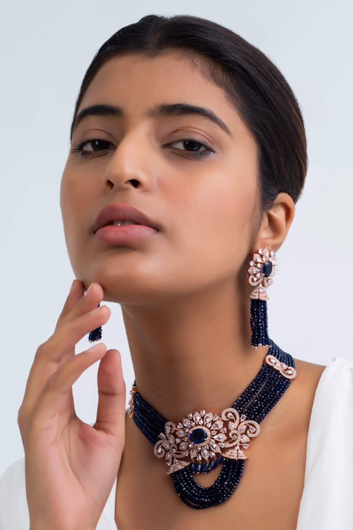 Zevar King Geometric Floral Choker Set 