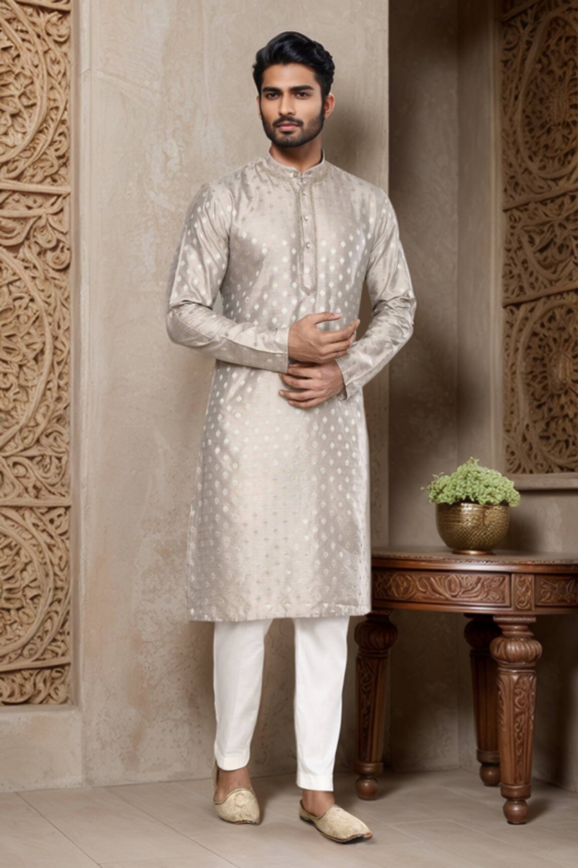 Arihant Rai Sinha Bloom Crest Woven Kurta 