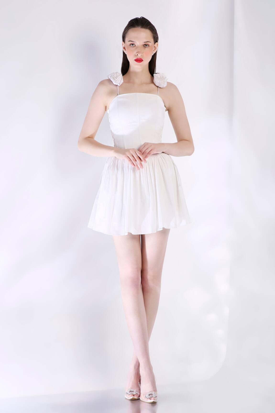 Ozeqo Cotton Embellished Short Dress 