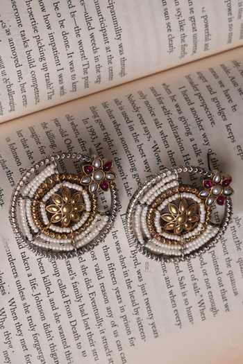 Anana Floral Kundan Polki Stud Earrings