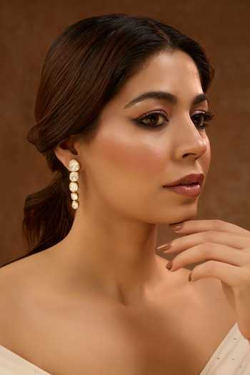 Karisa Designs Moissanite Polki Drop Earrings