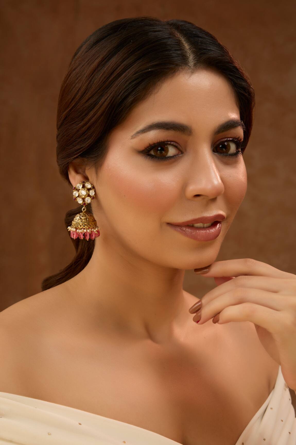 Karisa Designs Katha Moissanite Polki Jhumkas 