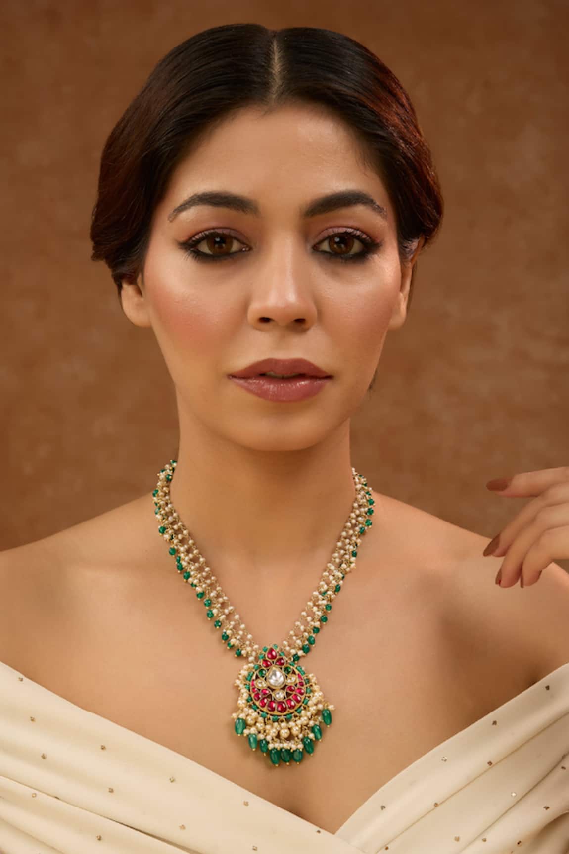 Karisa Designs Kundan Embellished Pendant Necklace 