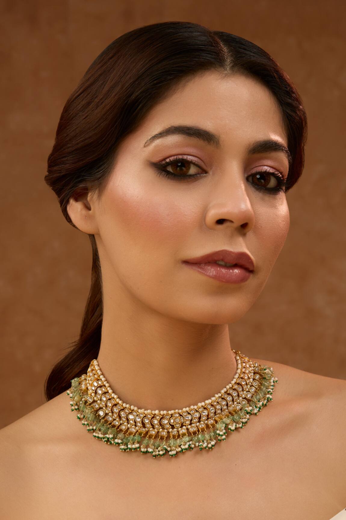 Karisa Designs Kundan Pearl Embellished Choker 
