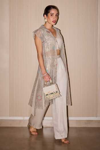 Twenty Nine Ivory Hand Embroidered Jacket & Pant Set