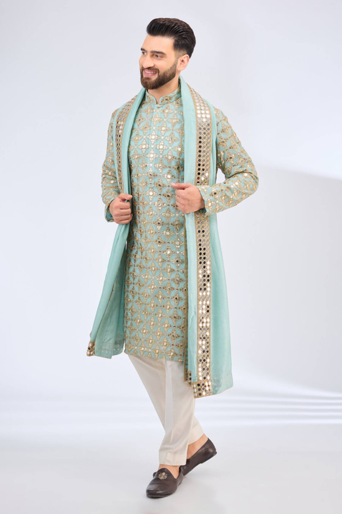 Kasbah Zari & Mirror Work Kurta Set 