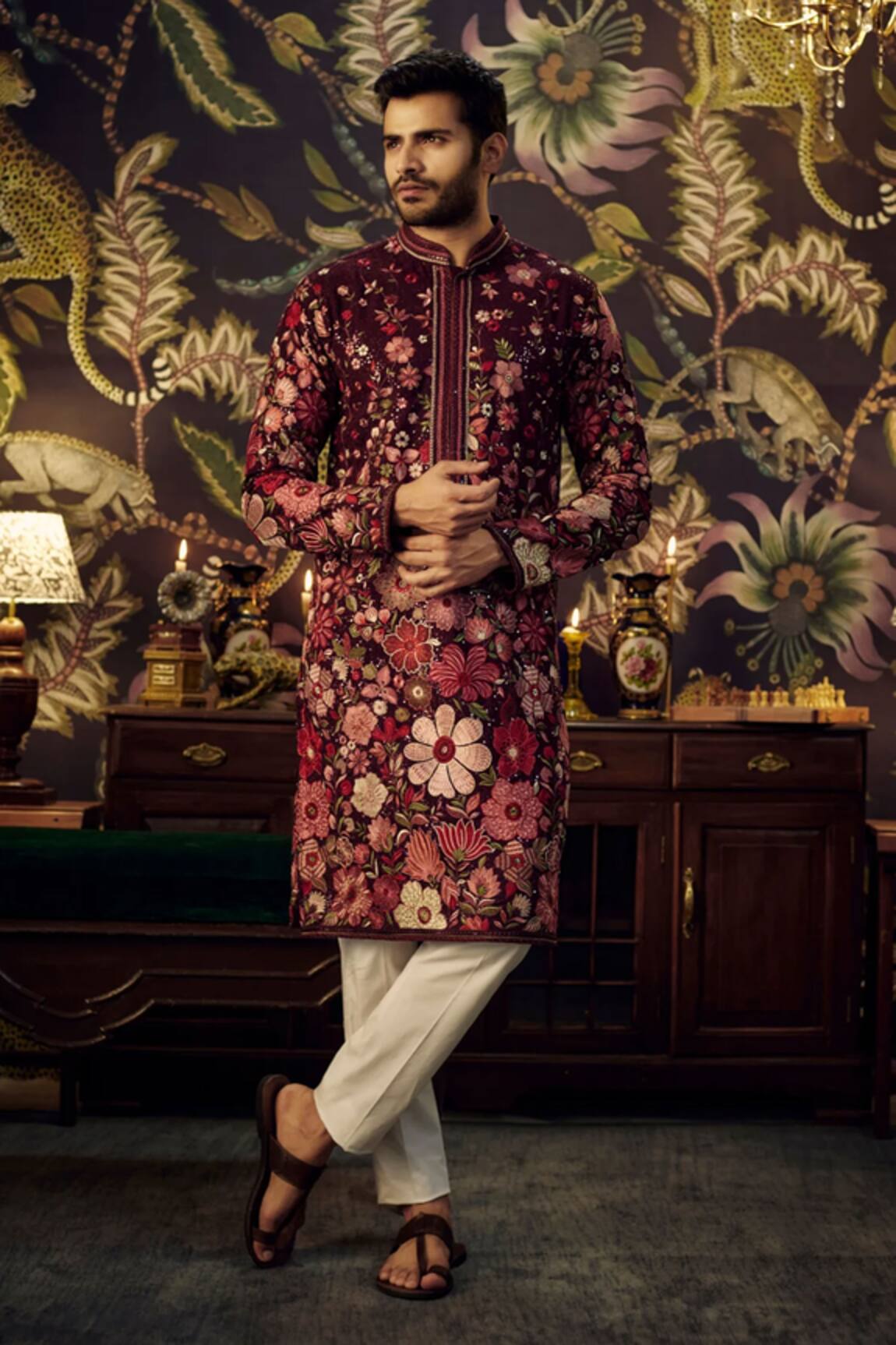 Kasbah Floral Sequin Embroidered Kurta