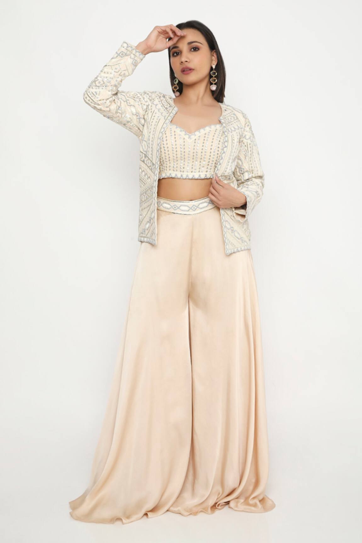 Neha Mehra Ornate Vine Embroidered Jacket & Pant Set