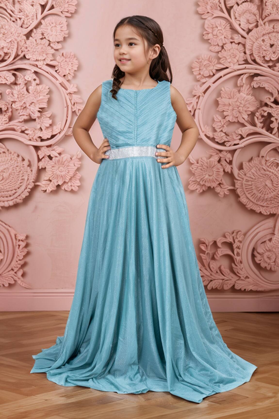 Samyukta Singhania Shimmer Embroidered Pleated Gown 
