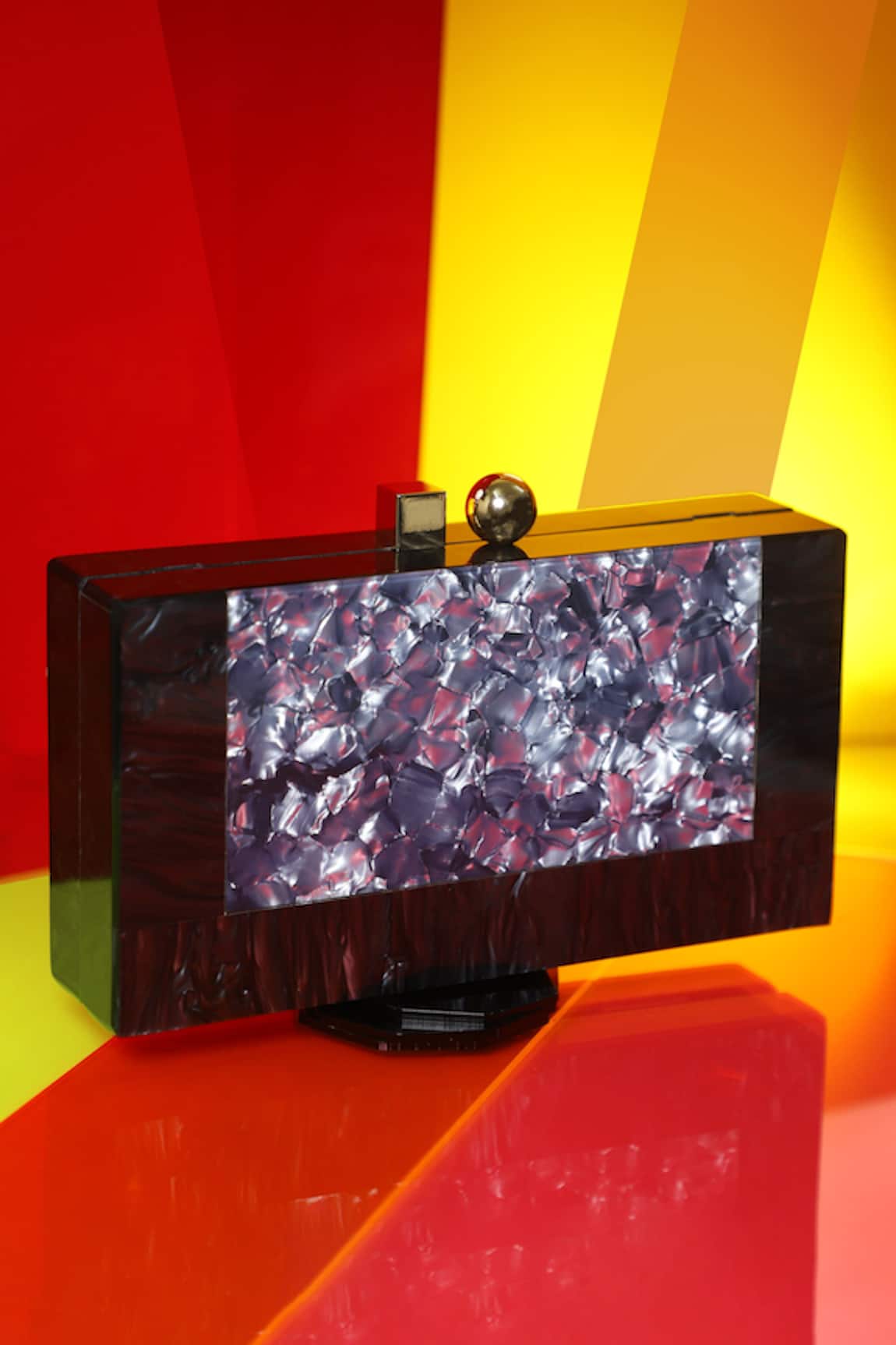 Be Chic Marble Textured Square Clutch