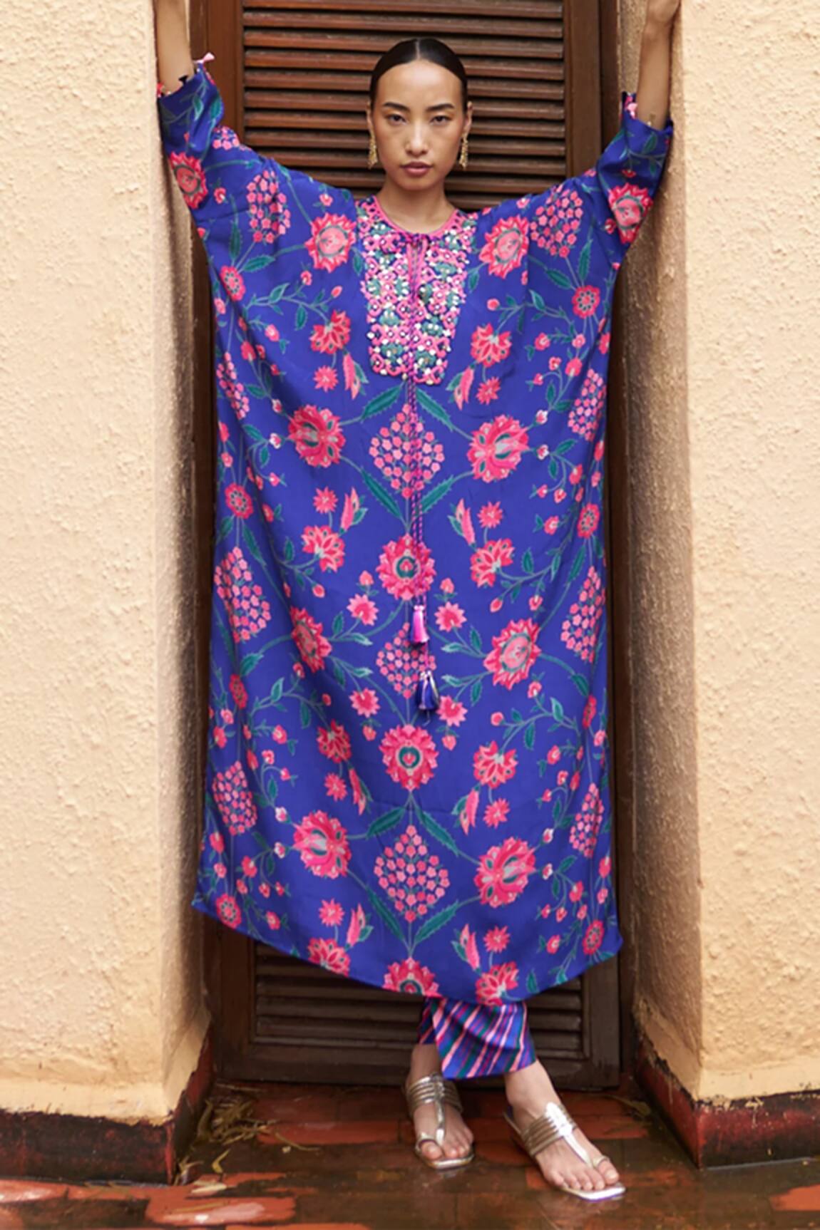 Archana Shah Bahar Print Luxe Crepe Kaftan 