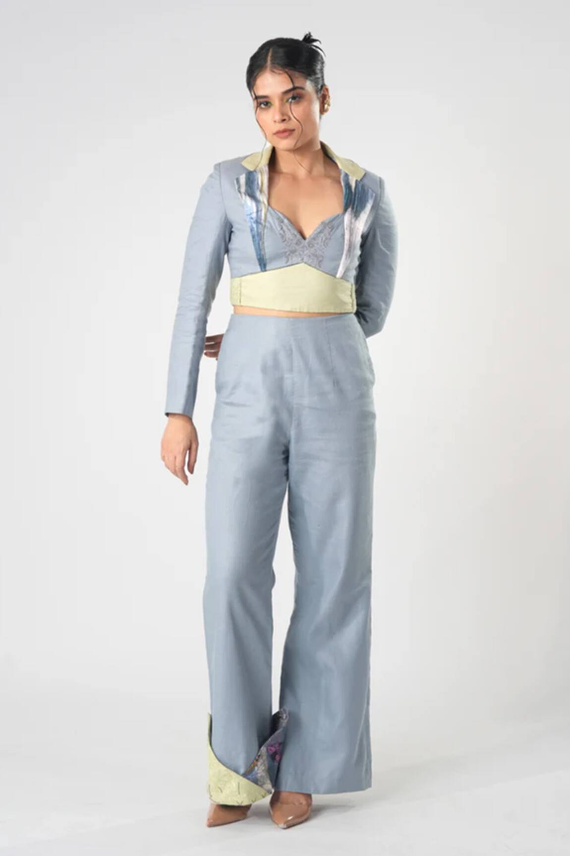 Orthodox Aari Embroidered Flared Trouser