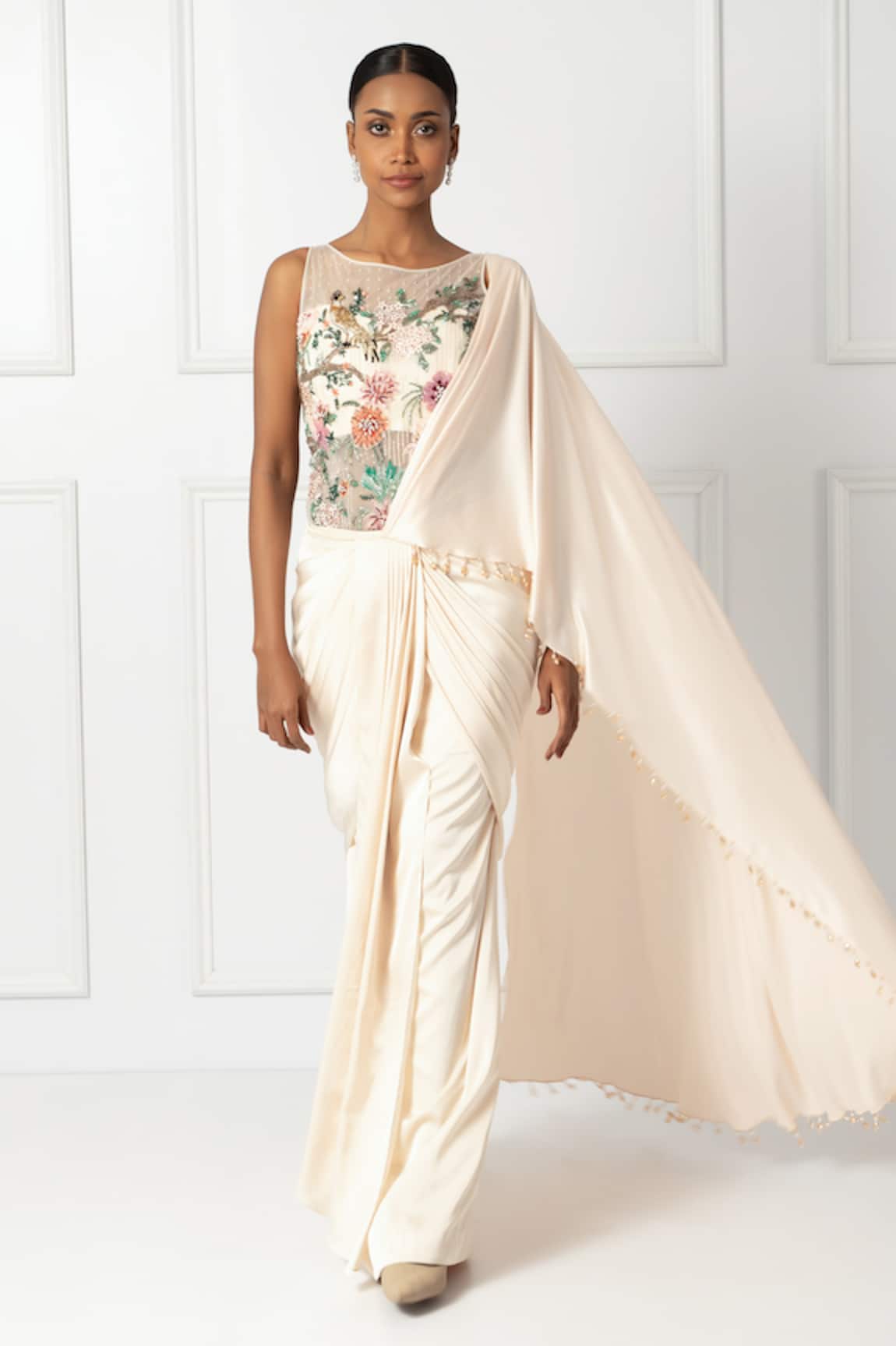 Isha Regalia Embellished Pre-Draped Saree & Bodysuit 