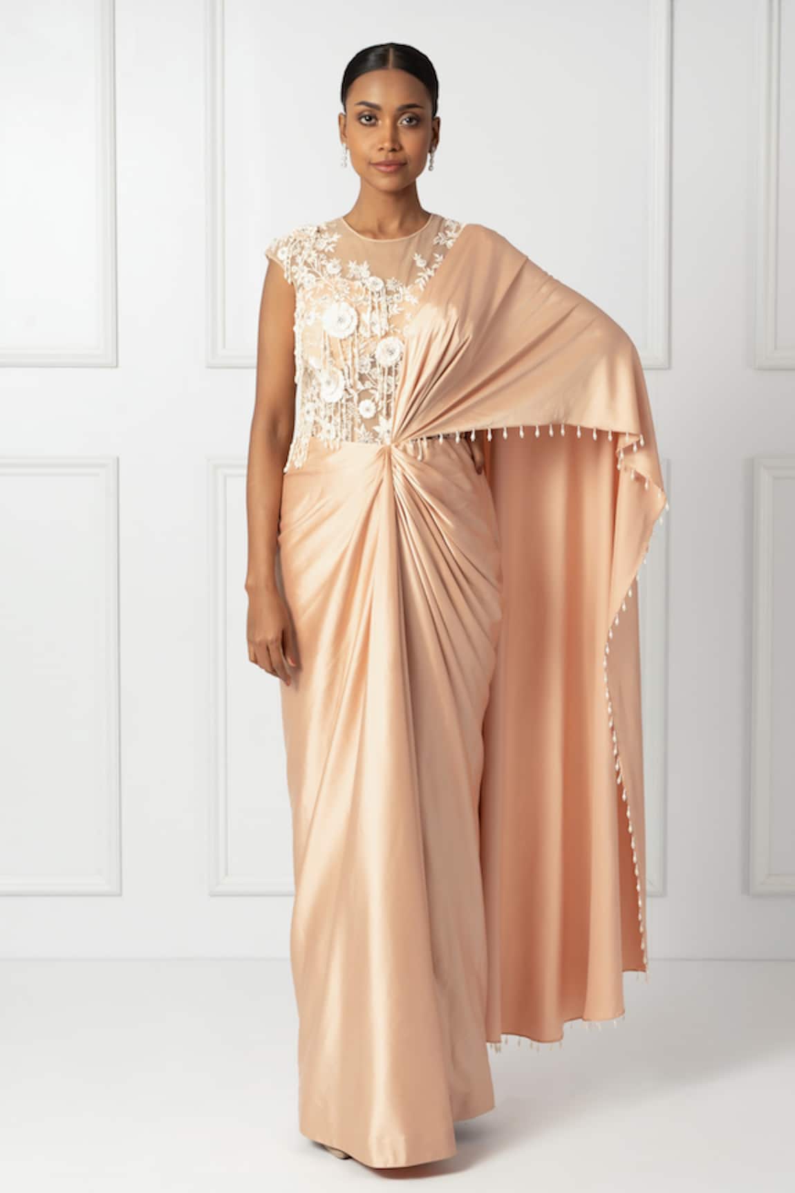 Isha Regalia Embellished Pre-Draped Saree & Bodysuit Set 