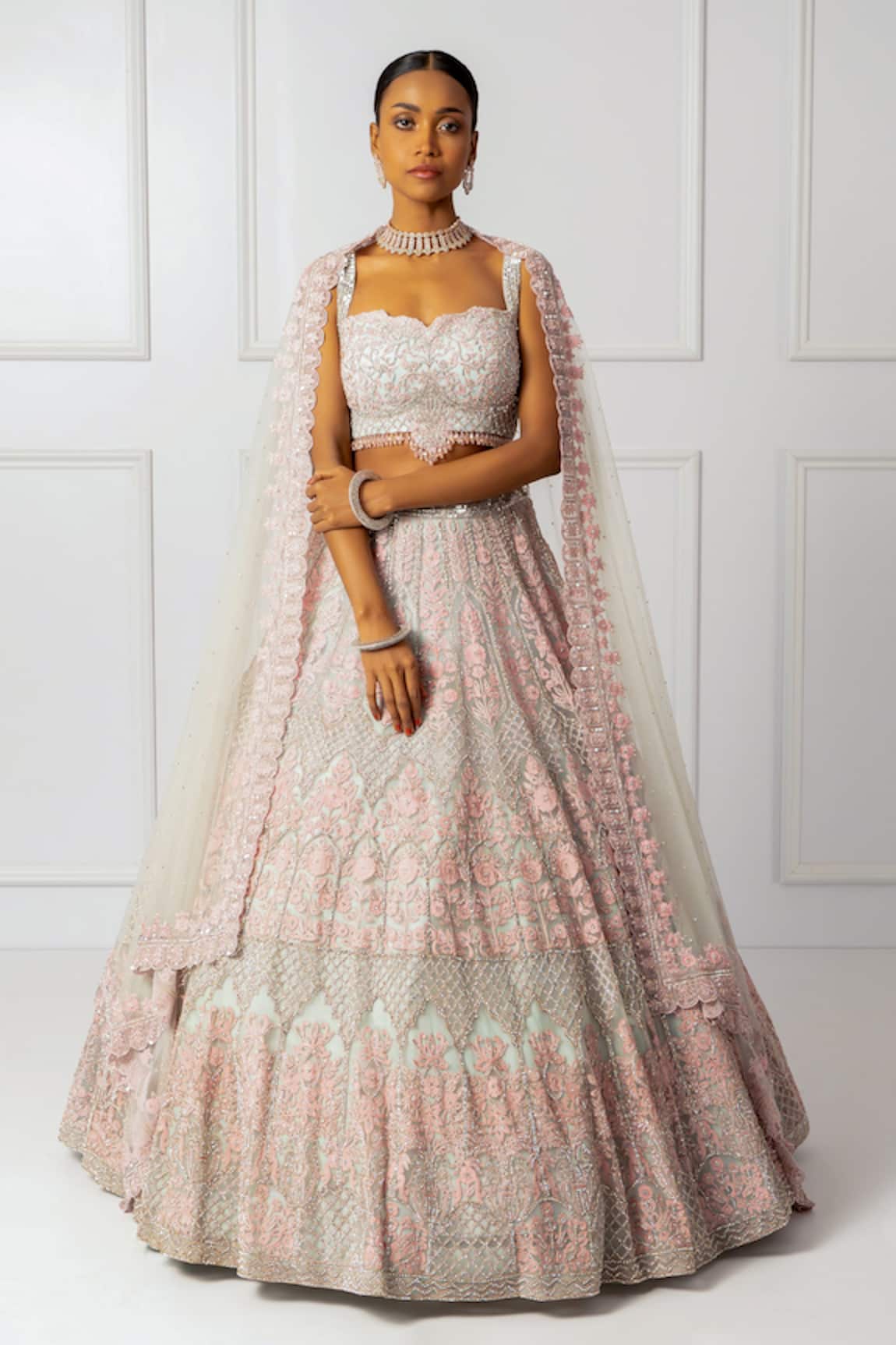 Isha Regalia Embellished Floral Bridal Lehenga Set 