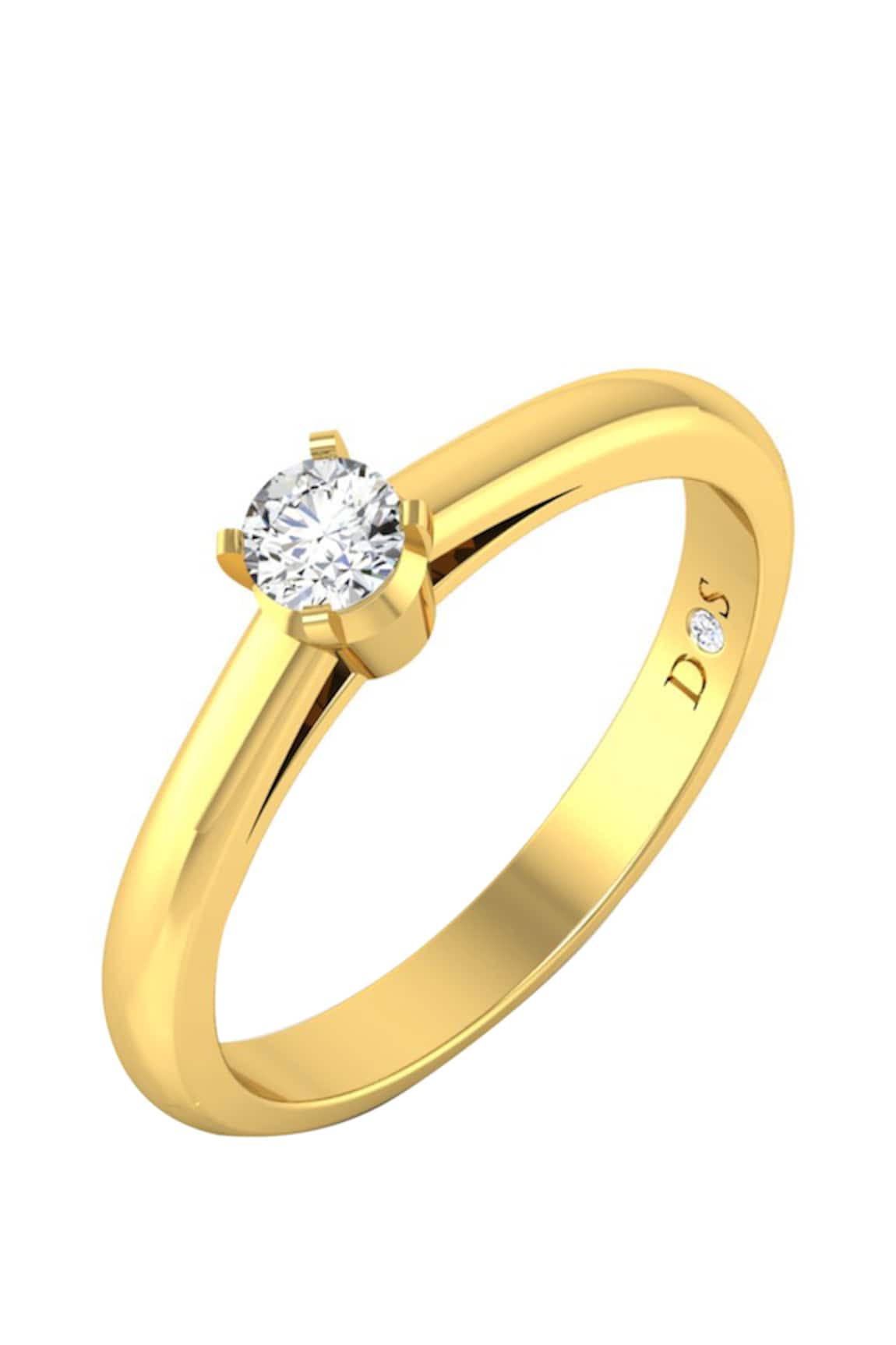 Divine Solitaires Gold Solitaire Ring With Round Diamond 