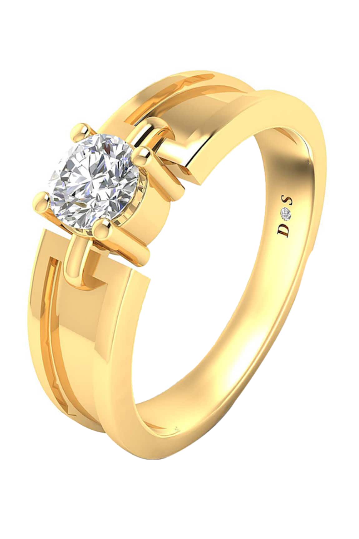 Divine Solitaires Gold Solitaire Link Band Ring 