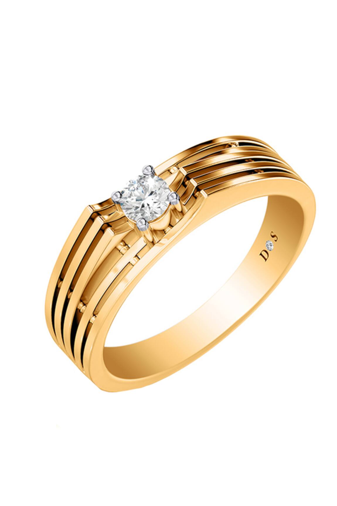 Divine Solitaires Diamond Studded 18kt Gold Ring 