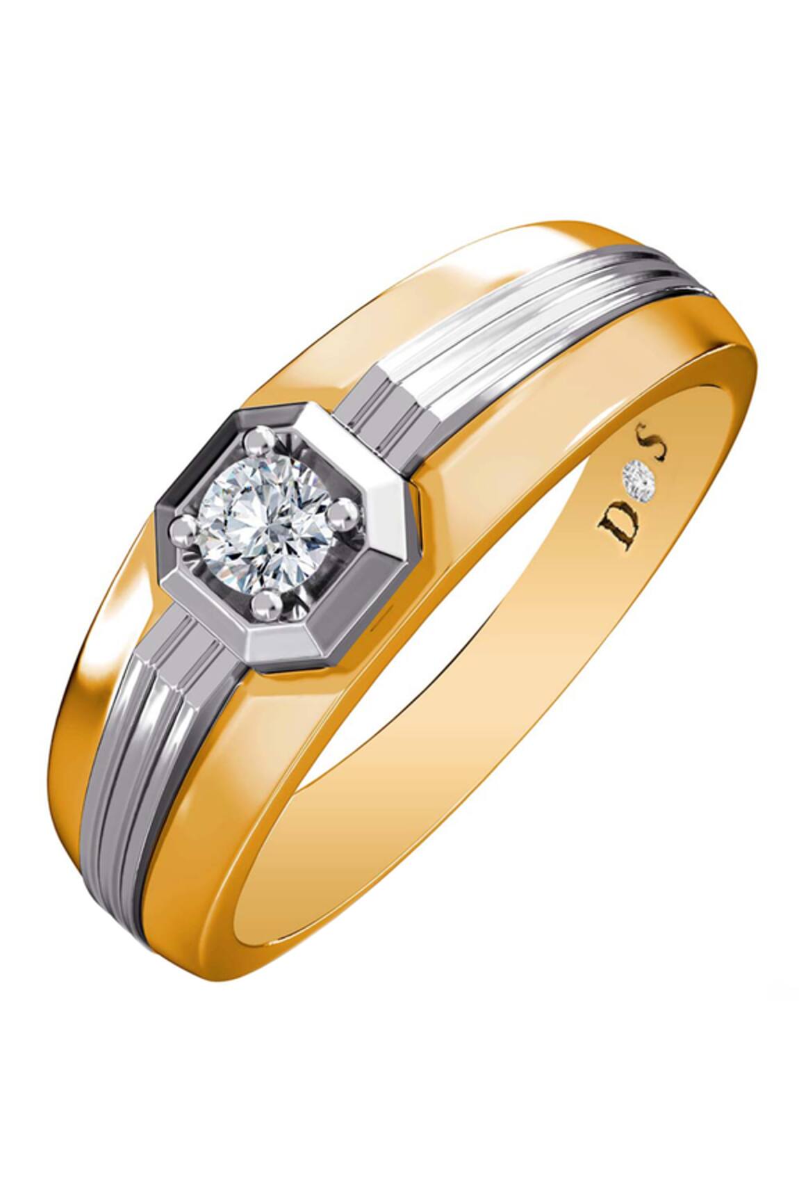 Divine Solitaires Octagon Carved Diamond Ring 