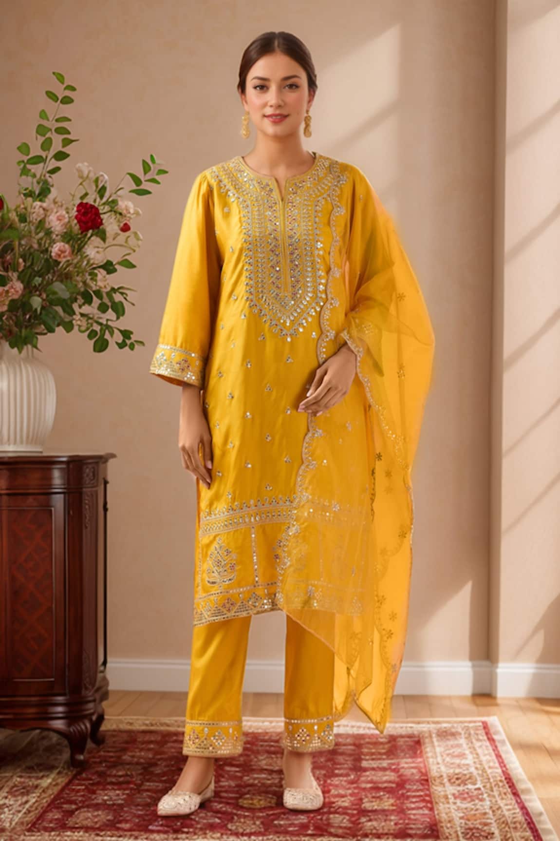 Samyukta Singhania Dori Embroidered Kurta Set 