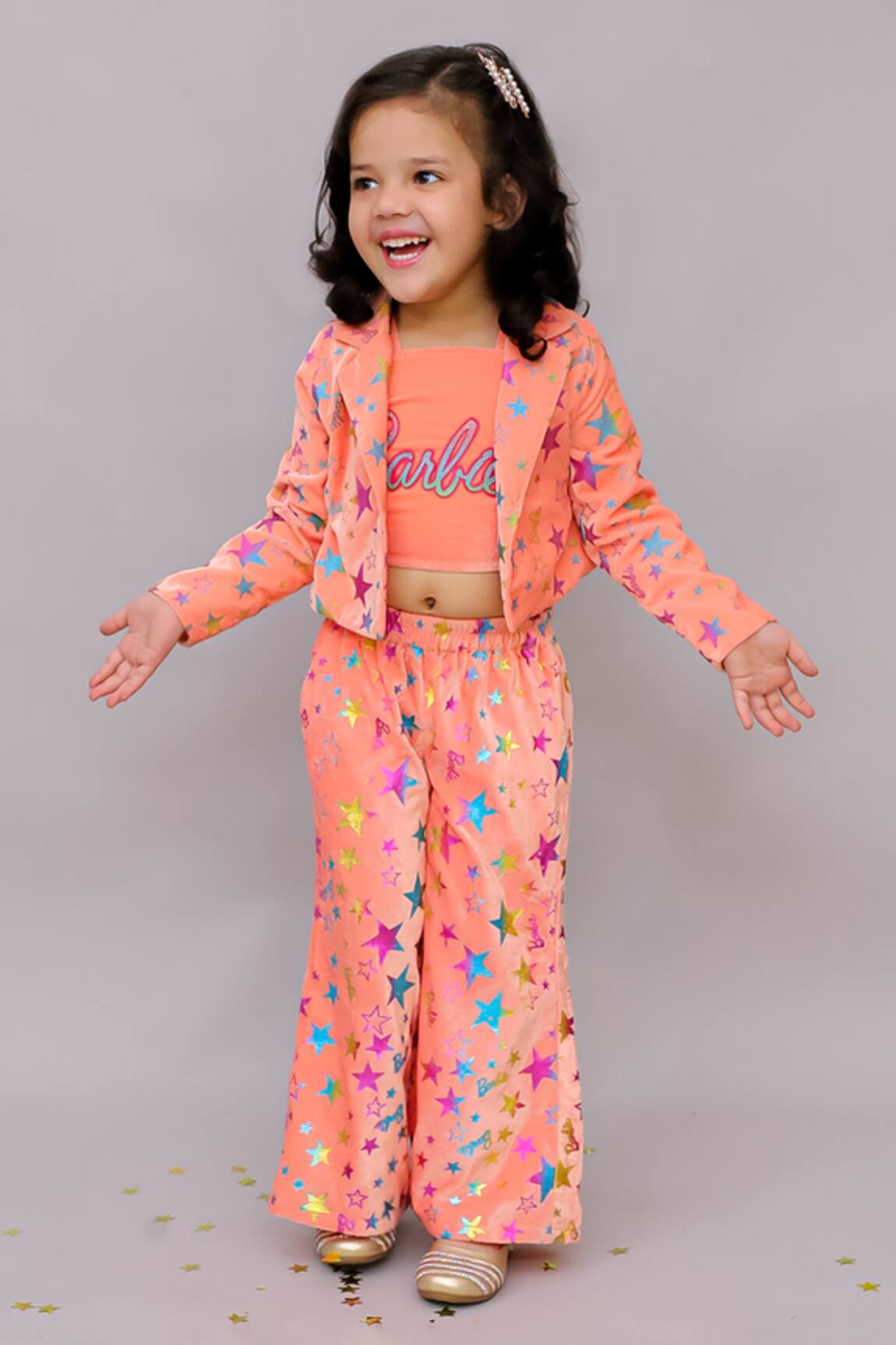 LIL DRAMA Star Print Jacket Pant Set 