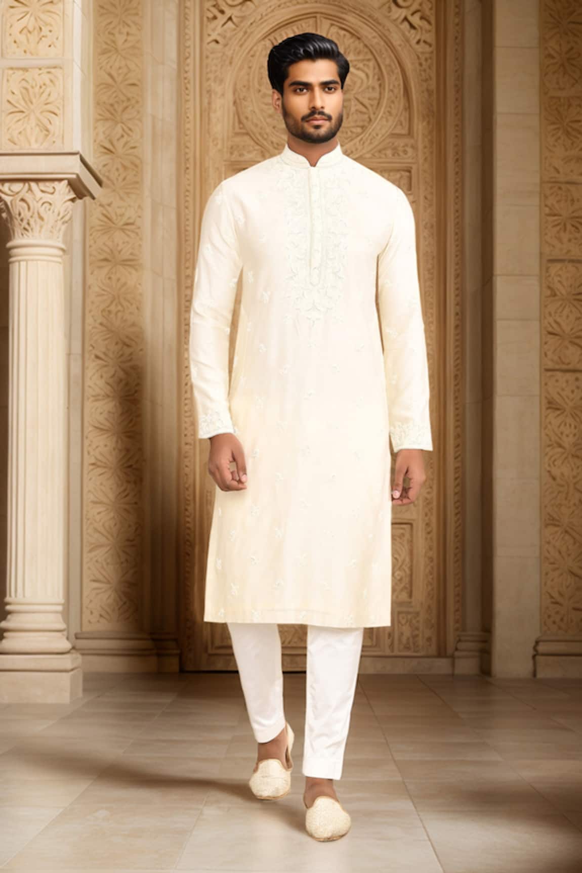 Kalighata Floral Embroidered Kurta Set