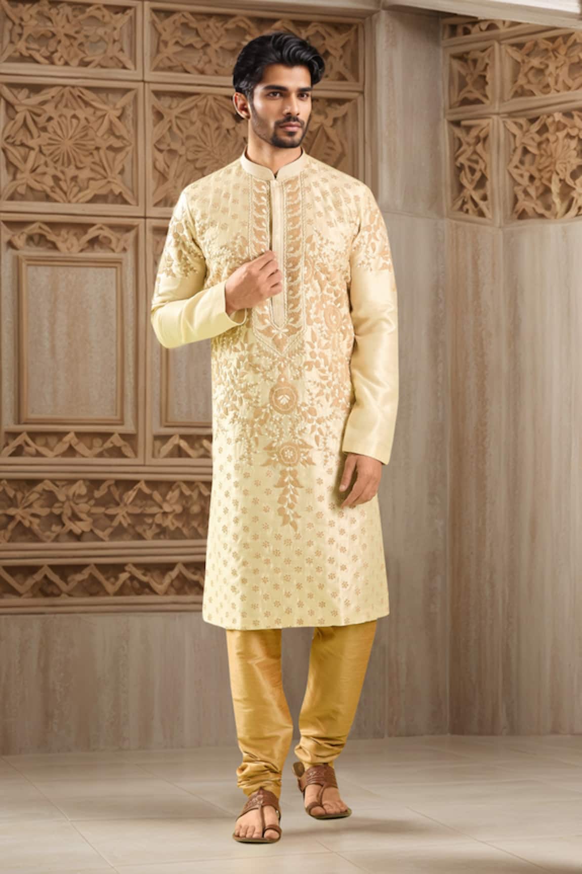 Arihant Rai Sinha Floral Vine Thread Embroidered Kurta Set