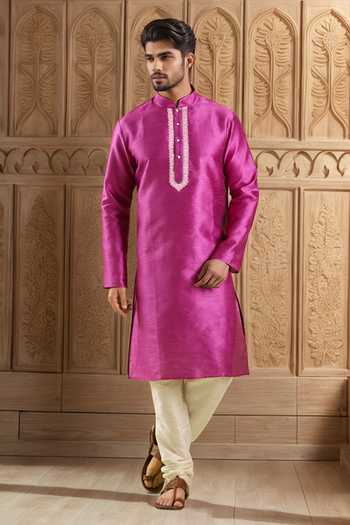 Arihant Rai Sinha Botanic Embroidered Placket Kurta Set 