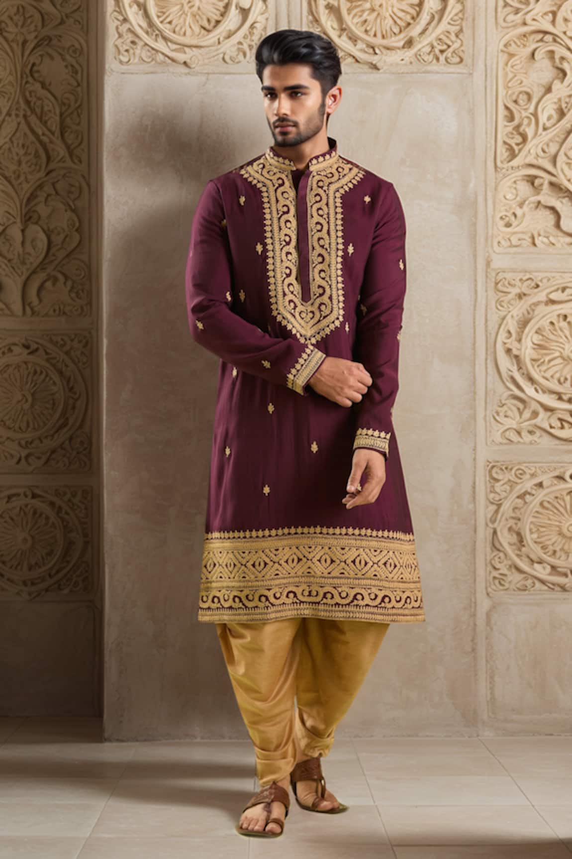 Arihant Rai Sinha Floral Dori Embroidered Kurta Set