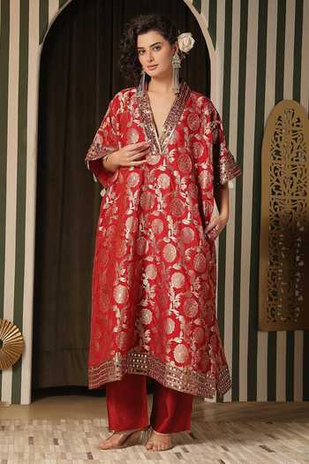 Soniya G Floral Banarasi Kaftan & Pant Set