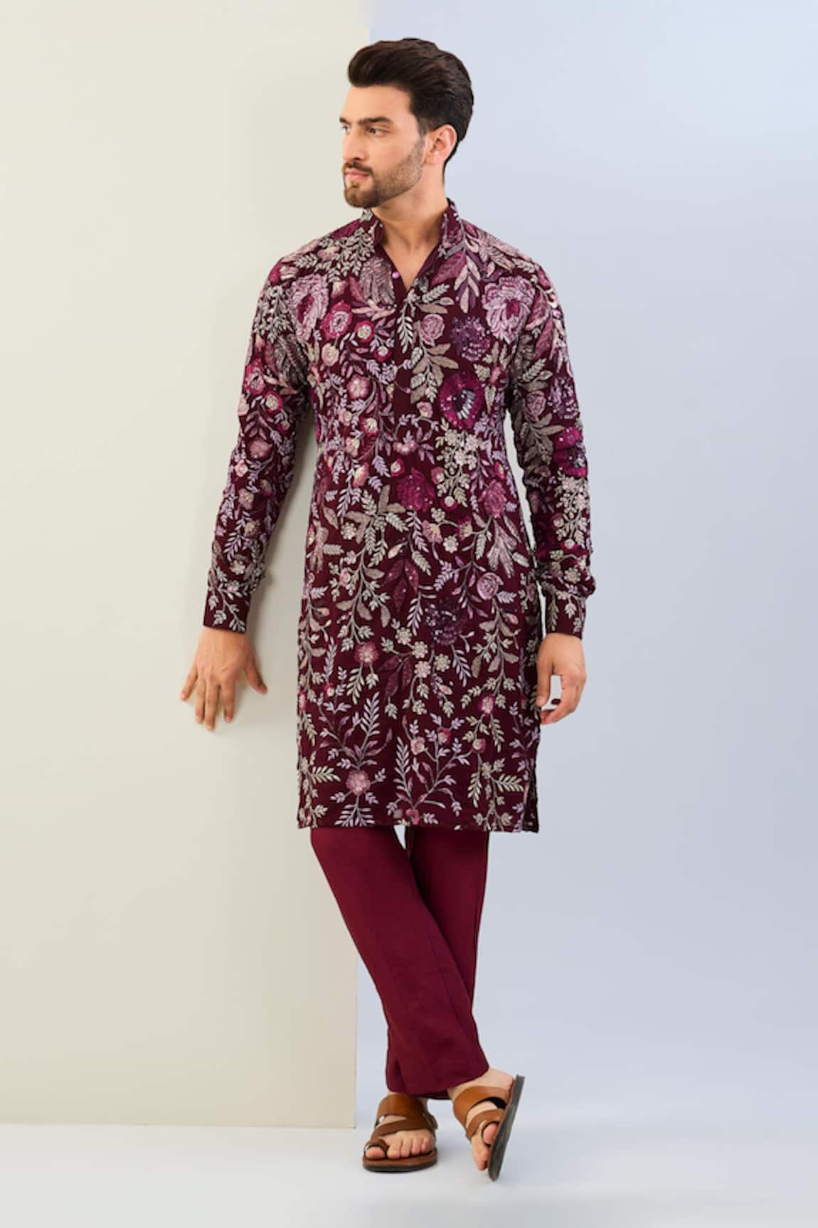 Rabani & Rakha Botanical Embroidered Kurta Set
