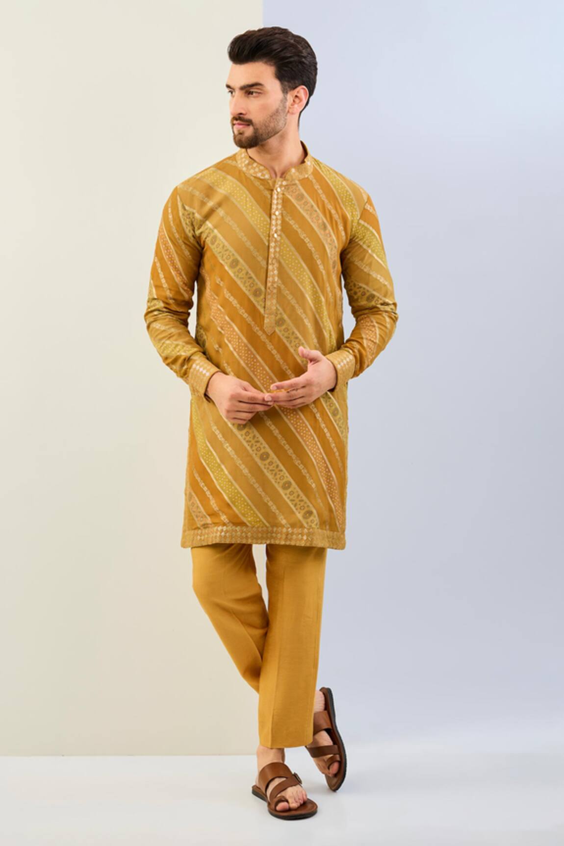 Rabani & Rakha Bandhani Leheriya Print Kurta Set