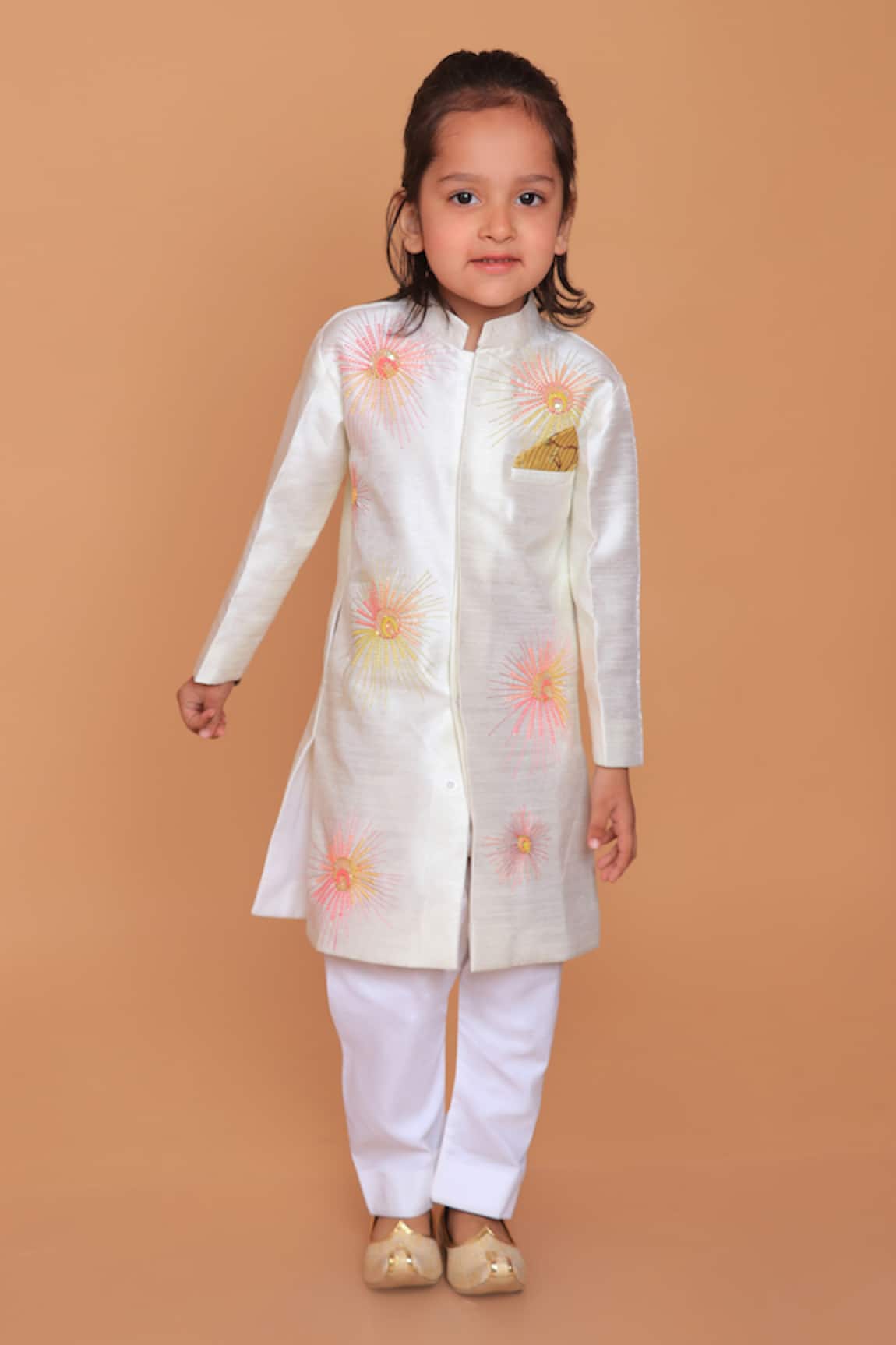 Turqidz By Shweta Aggarwal Sequin Embroidered Sherwani & Pant Set 